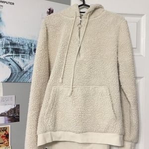 Faux-sheep Quarter-zip Hoodie